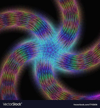 Bright abstract sea star fractal design vector image