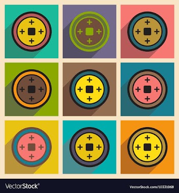 Bright assembly of icons Chinese coins vector image