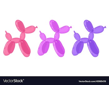 bright balloon dogs isolated