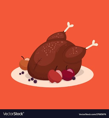 Bright cartoon a thanksgiving turkey vector image