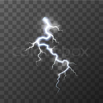 Bright cartoon thunderbolt on ... | Stock vector | Colourbox