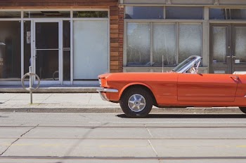 Bright Classic Convertible Parked