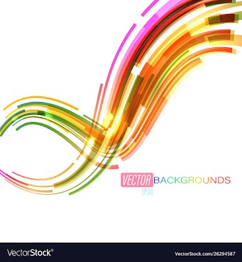 Bright colors curved on a white vector image