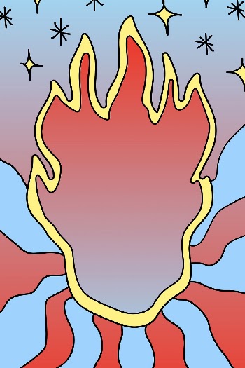Bright fire frame vector, doodle | Free Vector - rawpixel