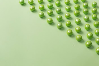Bright Green Gumball Candy Background