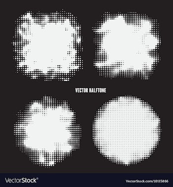 Bright halftone set vector image