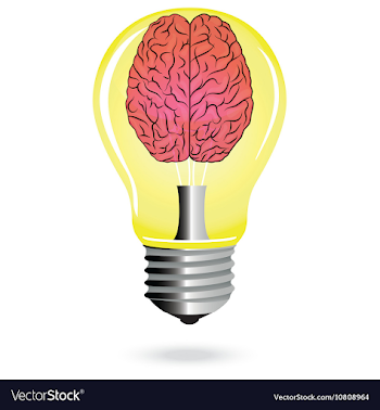 Bright Idea brain light bulb Royalty Free Vector Image