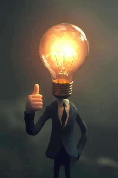 Bright Ideas: A Surreal Character with a Light Bulb Head Bright Ideas: A Surreal Character with a Light Bulb Head