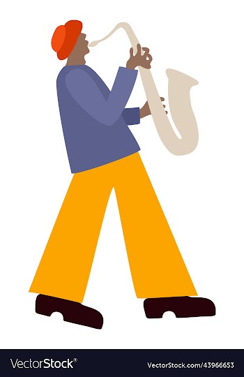 bright isolated of saxophonist
