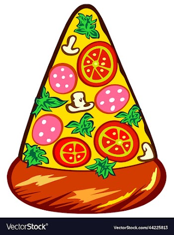 bright isolated of slice of pizza