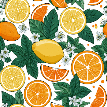 Bright Mediterranean Citrus Pattern
