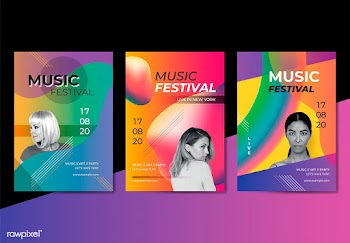 Bright music poster | Free stock vector - 584745