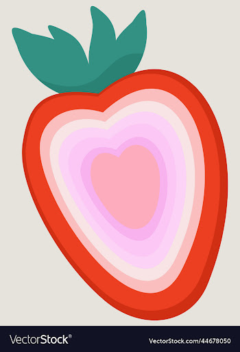 bright of half of a strawberry