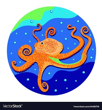 bright of octopus in a circle