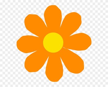 Bright Orange Flower Clip Art - Flower Clipart