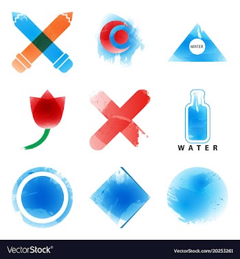 Bright rainbow colors watercolor painted logo vector image