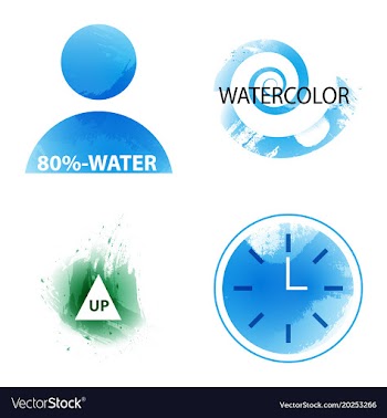 Bright rainbow colors watercolor painted logo vector image