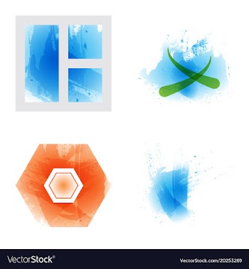 Bright rainbow colors watercolor painted logo vector image