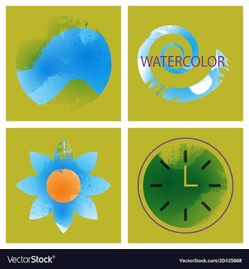 Bright rainbow colors watercolor painted logo vector image