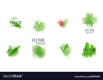 Bright rainbow colors watercolor painted stains vector image