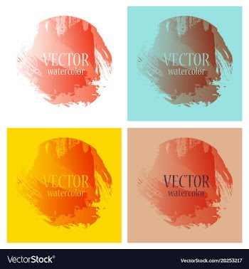 Bright rainbow colors watercolor painted stains vector image