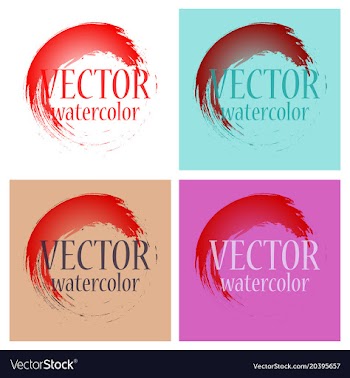 Bright rainbow colors watercolor painted stains vector image
