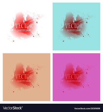 Bright rainbow colors watercolor painted stains vector image