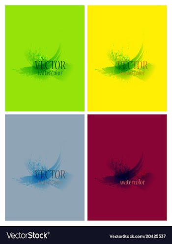 Bright rainbow colors watercolor painted stains vector image
