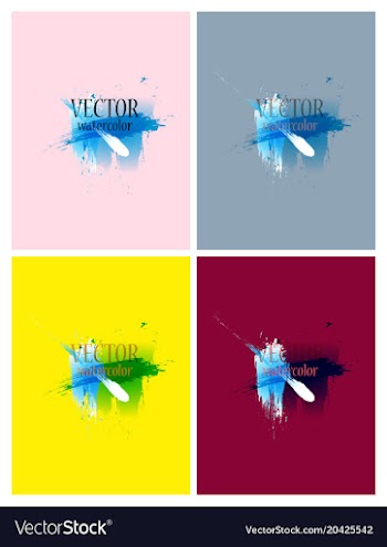Bright rainbow colors watercolor painted stains vector image