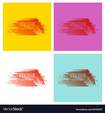 Bright rainbow colors watercolor painted stains vector image