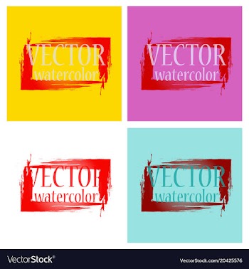 Bright rainbow colors watercolor painted stains vector image