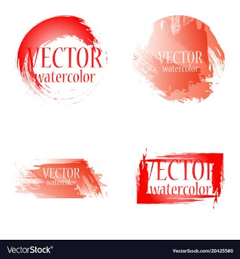Bright rainbow colors watercolor painted stains vector image