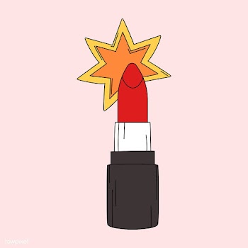 Bright red lipstick sticker vector | Free stock vector - 487544