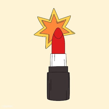Bright red lipstick sticker vector | Free stock vector - 487621