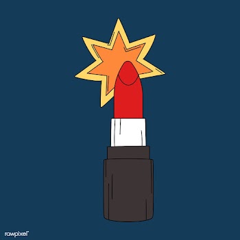 Bright red lipstick sticker vector | Free stock vector - 487634