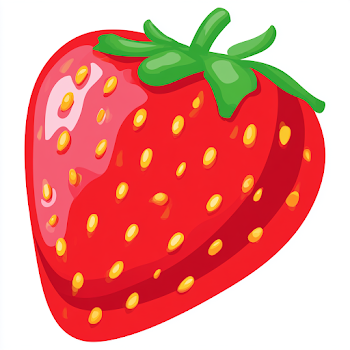 Bright Red Ripe Strawberry Icon