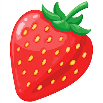 Bright Red Strawberry Icon
