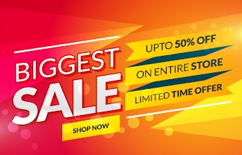 Bright sale banner for marketing and promotion Free Vector