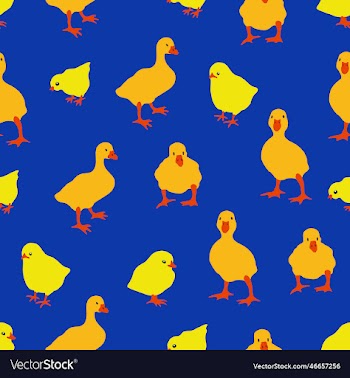 bright seamless pattern with chicks and goslings