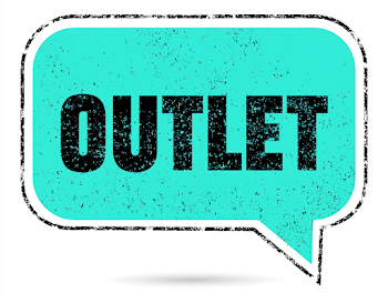 Bright Turquoise Outlet Speech Bubble Graphic