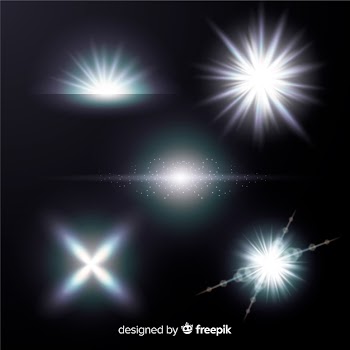 Bright white light effect collection Free Vector