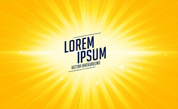 Bright yellow abstract background with glowing rays Free Vector