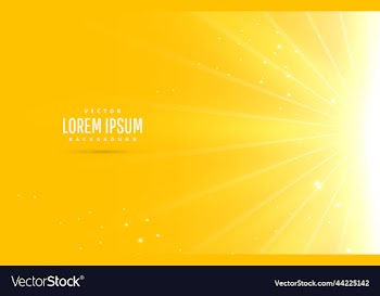 bright yellow background with glowing rays light