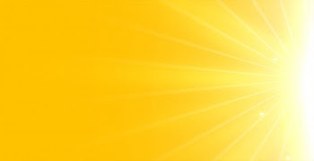 Bright yellow background with glowing rays light Free Vector