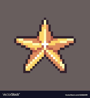 bright yellow star icon pixel art