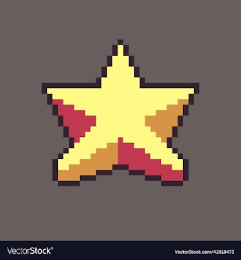bright yellow star icon pixel art