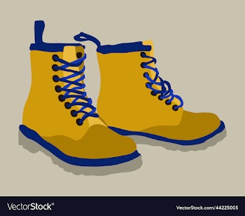 bright yellow travel boots with