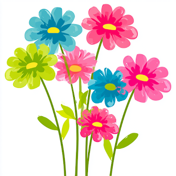 Brightly Colored Flower Clip Art