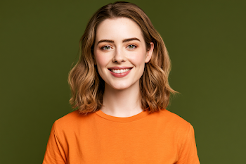 Brightly Smiling Young Woman Portrait