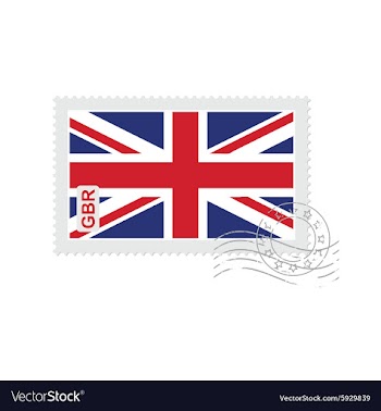 Britain flag old postage stamp vector image